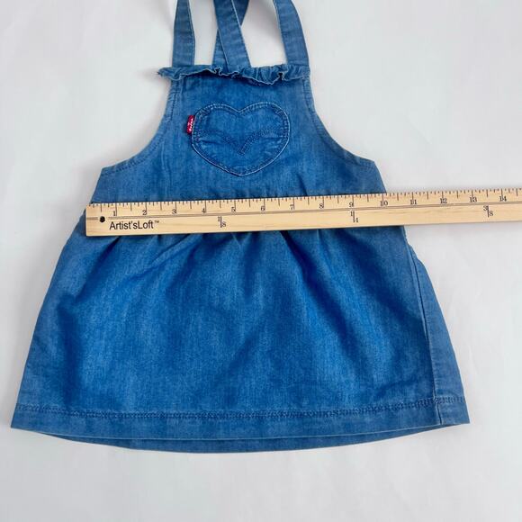 LEVI'S SAN FRANCISCO TODDLER GIRLS DENIM SLEEVLESS JUMPER BLUE SIZE 18 MONTHS - Picture 5 of 9